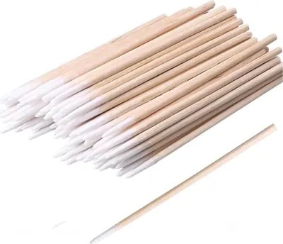 Produktbild von 500 Stück Spitz-Wattestäbchen, biologisch abbaubare Wattestäbchen für Make-up, Nagelreinigung, Augenbrauentattoo und Präzisionsreinigung, 100 Stück pro Packung