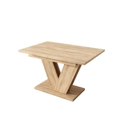 Produktbild von Flieks Ausziehbarer Esstisch 140-180x80x74.5cm, Rechteckiger Küchentisch für 4-6 Personen, Esszimmertisch mit V-förmige Beine, Naturbelassen