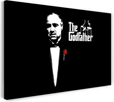 Produktbild von Leinwandbild (60x40cm): Filmplakat Filmmotiv Der Pate mit Titel rechts oben neben Don Vito, echter Holz-Keilrahmen inkl. Aufhänger, handgefertigt in Deutschland