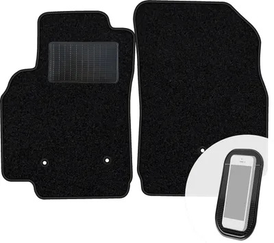 Produktbild von moto-MOLTICO Vorne Fußmatten Auto Velours Autoteppiche Schwarz Automatten Set 2-teilig passend für Opel Agila B Suzuki Splash Wagon R+