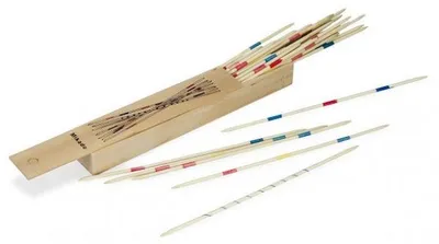 Image de Jeu de mikado en bois 25 cm avec plumier - jeu de societe
