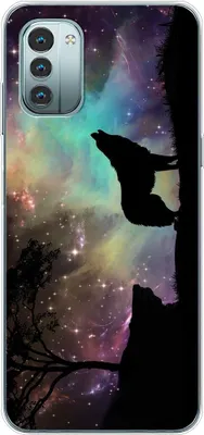 Produktbild von König Design Hülle kompatibel mit Nokia G11 Kunststoff Soft Handyhülle - Handy Case Wolf Abendhimmel