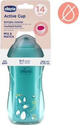 Immagine prodotto di Tazza termica antiversamento da 266 ml, turchese, 14 mesi+ - Chicco