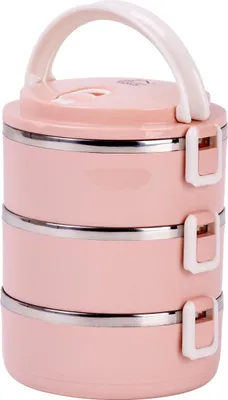 Obrázok produktu pre Obedár 3 dielny LB933 3x 1500 ml, ružový, 20x15x6,2 cm