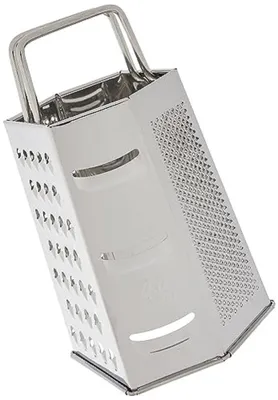 6-seitige Universalreibe aus Edelstahl, 11,5x13x21,5 cm, silber
