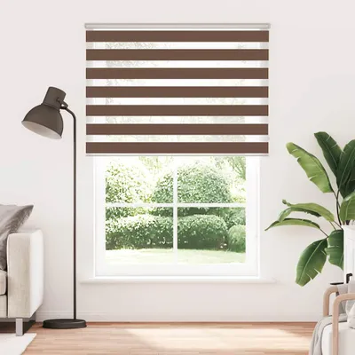 Immagine prodotto di vidaXL Tenda a rullo doppia, marrone, 165x230 cm, larghezza del tessuto 160,9 cm, poliestere