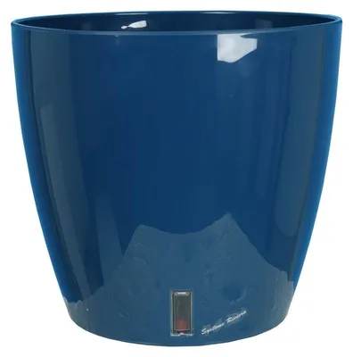 Image de Pot de fleurs à réserve d'eau Hydrosystem Eva New Rond D25,5cm - H23cm - 8,7L - Bleu - Fabrication Française