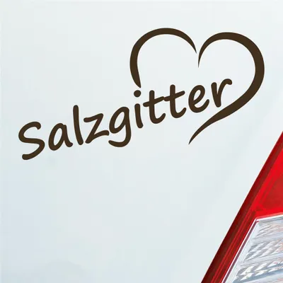 Produktbild von Auto Aufkleber Salzgitter Herz Stadt City Liebe Love 17,5x8 cm Braun Sticker Heckscheibenaufkleber