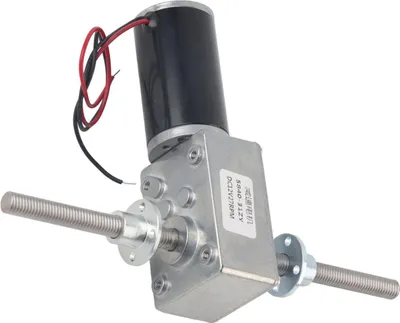 Obrázek produktu pro Šnekový motor s pravou a levou hřídelí Koaxiální závit M8 Redukce otáček 1280 Motor s přírubouRedukce otáček 290