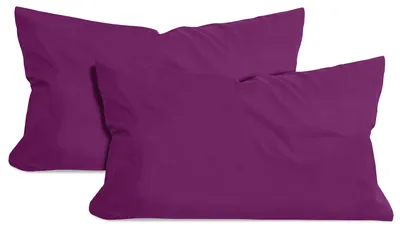 Productafbeelding van Set van 2 kussenslopen van katoen – jersey – ongeveer 40 x 60 cm, paars