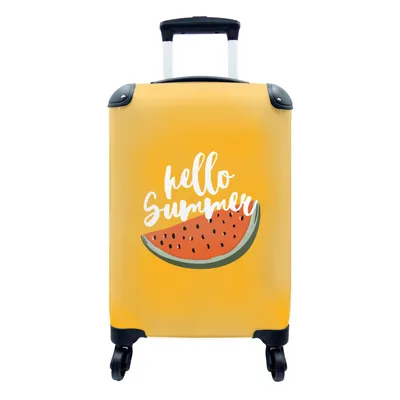 Produktbild von MuchoWow® Koffer Handgepäck Trolley Rollkoffer Kleine Reisekoffer mit 4 Rollen - Wassermelone - Sommer - Weiß - Cabin Size < 55x40x23 cm & 55x40x20 cm - Fotokoffer - Kabinenkoffer - Boardgepäck - Reise-Box - Reisekoffer - Reisegepäck - Koffer mit Bild - Trolley für Kinder