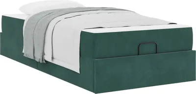 Imagen del producto de Estructura de cama con colchón 2 pcs Verde Terciopelo