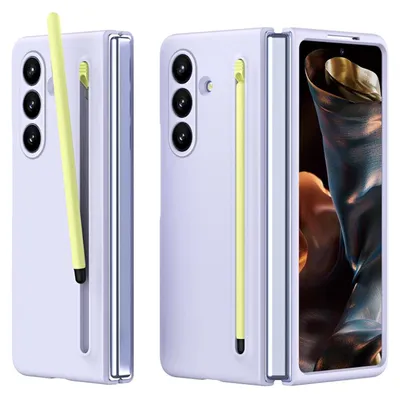Produktbild von Für Samsung Galaxy Z Fold7 5G Skinfeel Schutz Hülle mit Stifthalterung Lila
