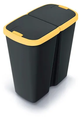 Immagine prodotto di Contenitore per rifiuti da 50 litri, con 2 coperchi separati, in plastica, per la cucina