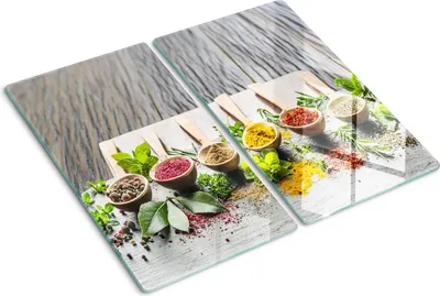 Obrázek produktu pro Kryt varné desky – Kryt na indukční desku – Ochranná skleněná deska – 2x30x52 cm– Skleněné ochranné desky na sporák –Tvrzené sklo –Barevné koření
