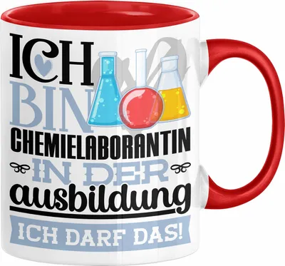 Produktbild von Chemielaborantin Ausbildung Start Geschenk Tasse Ich Bin Chemielaborantin In Der Ausbildung Ich Darf Das Kaffee-Becher Geschenkidee (Rot)
