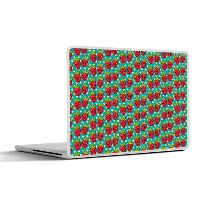 Produktbild von MuchoWow® Laptop Aufkleber Sticker Cover Erdbeeren - Kinder - Obst - Vegan - Design 25x18 cm - Laptop-Deko