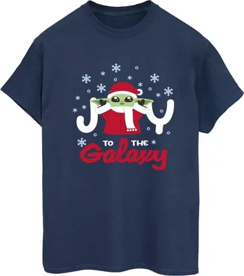 Produktbild von Star Wars - "The Mandalorian Joy To The Galaxy" T-Shirt für Damen BI46024 (3XL) (Marineblau)
