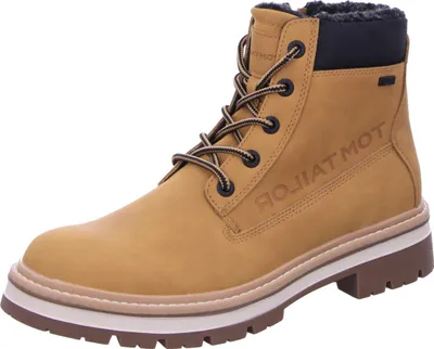 A single beige boot is shown against a white background.