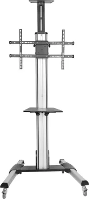 Produktbild von StarTech.com TV-Wagen - für 32" bis 75" TVs - Höhenverstellbar - Displaywagen - Fernsehwagen - VESA TV Halterung - Wagen - für Flachbildschirm - Kunststoff, Aluminium, Stahl - Schwarz, Silber - Bildschirmgröße: 81.3-177.8 cm (32"-70")