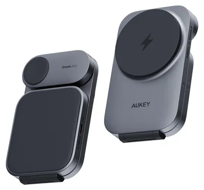 Image de Chargeur magnétique 3-en-1 Aukey MagFusion LC-MC312, 15W Qi2, gris