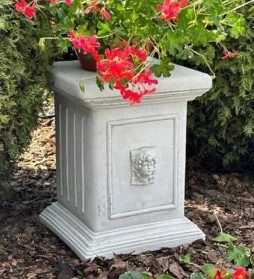 Produktbild von Casa Padrino Barock Garten Deko Stein Säule Grau H. 44 cm