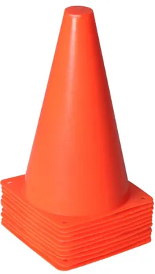Image de Lot de 10 cônes de signalisation pour événements en extérieur, 23 cm, orange