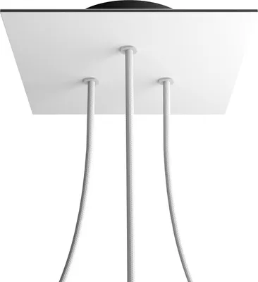 Image de Creative-Cables Rosace Rose-One carrée, 200 mm, avec 3 trous et 4 trous latéraux
