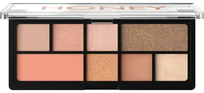 Zdjęcie produktu dla CATRICE The Warm Honey Eyeshadow Palette, Puder, Wygładzający, Nude, Warm Honey, 8 kol., Matowy, Połyskujący