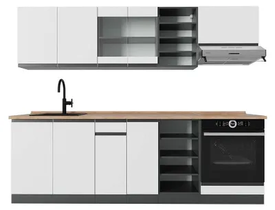 Obrázek produktu pro Kuchyňský kout Vicco R-Line Bílá/antracitová 240 cm , PD Dub, Model 43073