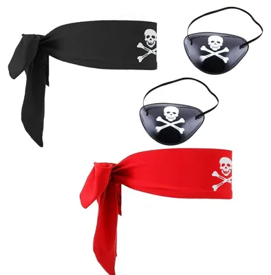 Piratenkostüm-Set, 4-teilig, Bandana & Augenklappe, Halloween