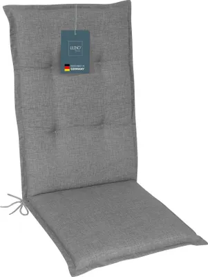 Produktbild von LILENO HOME Gartenstuhl Auflagen als [1er Set - Hochlehner] in Hellgrau - bequeme Liegen als Sitzauflagen für Gartenmöbel - Stuhlkissen für Gartenstühle und Klappstühle