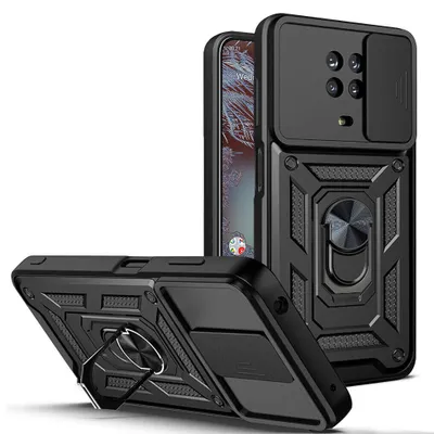 Produktbild von Outdoor Panzer Hülle Nokia G10 G20 Handyhülle mit Slide Kameraschutz Ringhalter Schwarz