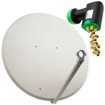 Produktbild von PremiumX SAT Anlage 100cm Antenne ALU GreenDiamond Quad LNB F-Stecker