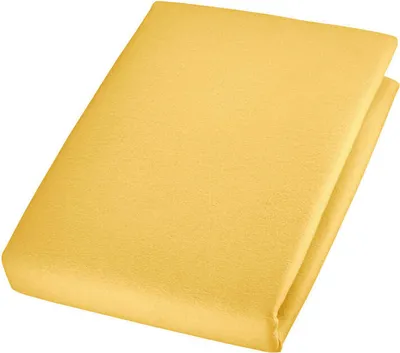 Produktbild von Cotonea Bio Spannbettlaken Jersey Steghöhe bis 18cm Farbe Gelb-I100 Größe 140x200 cm