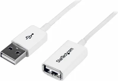 Obrázek produktu pro StarTech.com 3m USB2.0 m/f, 3 m, USB A, USB A, USB 2.0, Samec/samice, Bílá