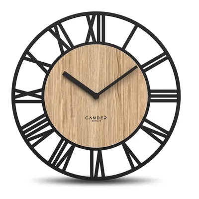 Wanduhr 40 cm lautlos Eichenfurnier Vintage Analog