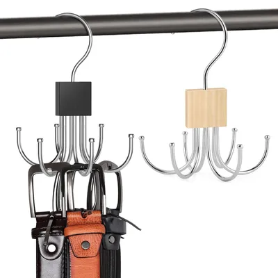 Image de Porte-ceintures porte-cravates - Lot de 2 - Métal - Pivotant à 360° - Pliable