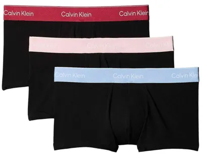 Produktbild von Herren Boxershorts Dreierpack: Schwarz mit buntem elastischem Bund