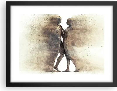 Produktbild von Gerahmtes Poster - Schwarzer Rahmen - Staub eine Frau ein Mann der Liebe - 40x30 cm - Wand Bild - Wanddeko - Wandbilder - Wandposter - Bilderrahmen - Bilder - Kunstdruck - Wandbild - P2BAA40x30-3102