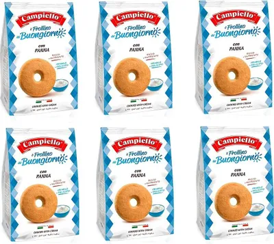 Produktbild von 6x Campiello i Biscotti del Buongiorno Frollini alla panna Sahne Shortbread Kekse mit Sahne 700g biscuits cookies 100% Italienische Kekse