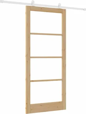 Obrázek produktu pro vidaXL Posuvné dveře ORKDAL přírodní 93 x 211 cm z masivního borového dřeva a skla