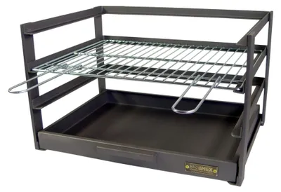 Produktbild von Grillablage mit verzinktem Grillrost, schwarz, 57 x 41 x 35 cm