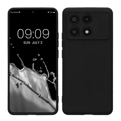 Produktbild von kwmobile Handyhülle kompatibel mit Xiaomi Poco X6 Pro 5G Hülle - Handy Case aus weichem Silikon in Schwarz matt