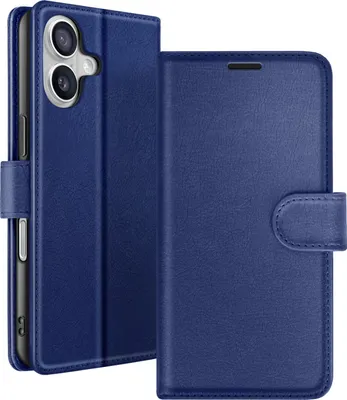 Image de Zanaé, étui portefeuille pour iPhone 17 avec support et fermeture magnétique, bleu nuit