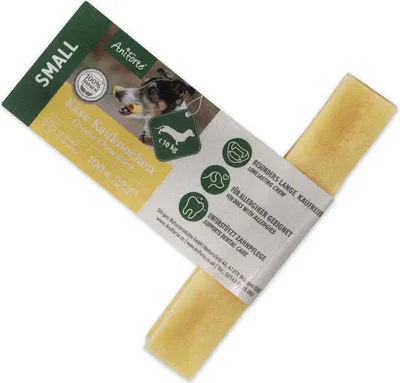 Produktbild von AniForte Käse Kauknochen für Hunde S 28-40 g – Natürlicher Kaukäse für Beschäftigung & Zahnpflege, kleine Hunde & Welpen < 10 kg, langlebiger Kauspaß