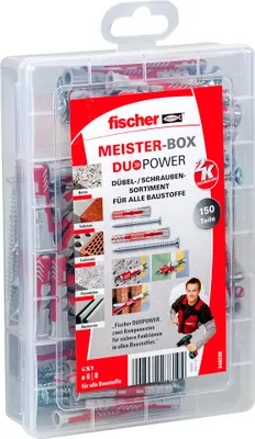 Obrázok produktu pre Fischer 540299, Súprava skrutiek a hmoždiniek, Drevo, 150 kusov, Box
