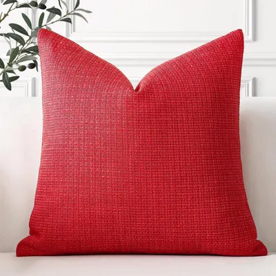 Productafbeelding van Kussensloop, effen, linnen, 45x45 cm, rood, 1 stuk