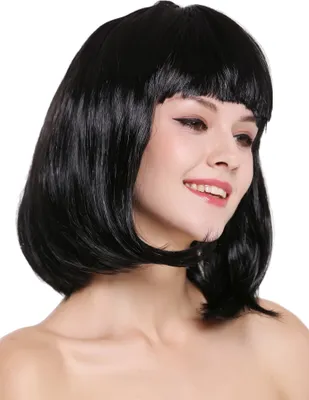 Produktbild von WIG ME UP Perücke Longbob glatt Pony schwarz 0073-3-P103