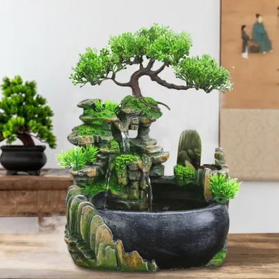 Obrázek produktu pro Stolní vnitřní fontána Vodní fontána Stolní dekorace Stolní fontána Rock Garden Tekoucí zahradní postřikovač